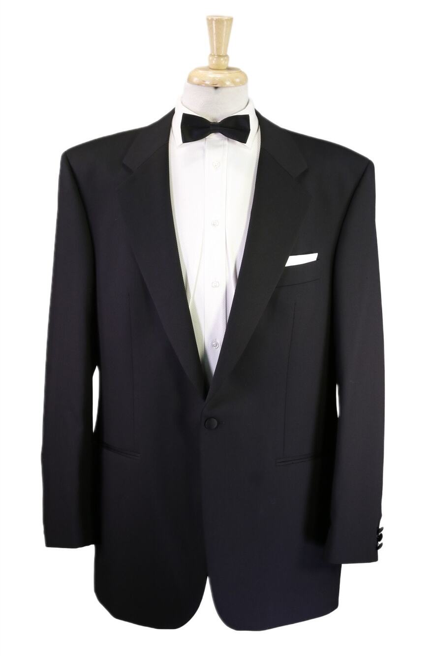 Baumler Avantgarde Black 1-Btn Super 100's Wool Tuxedo Formal Wedding Suit 44L